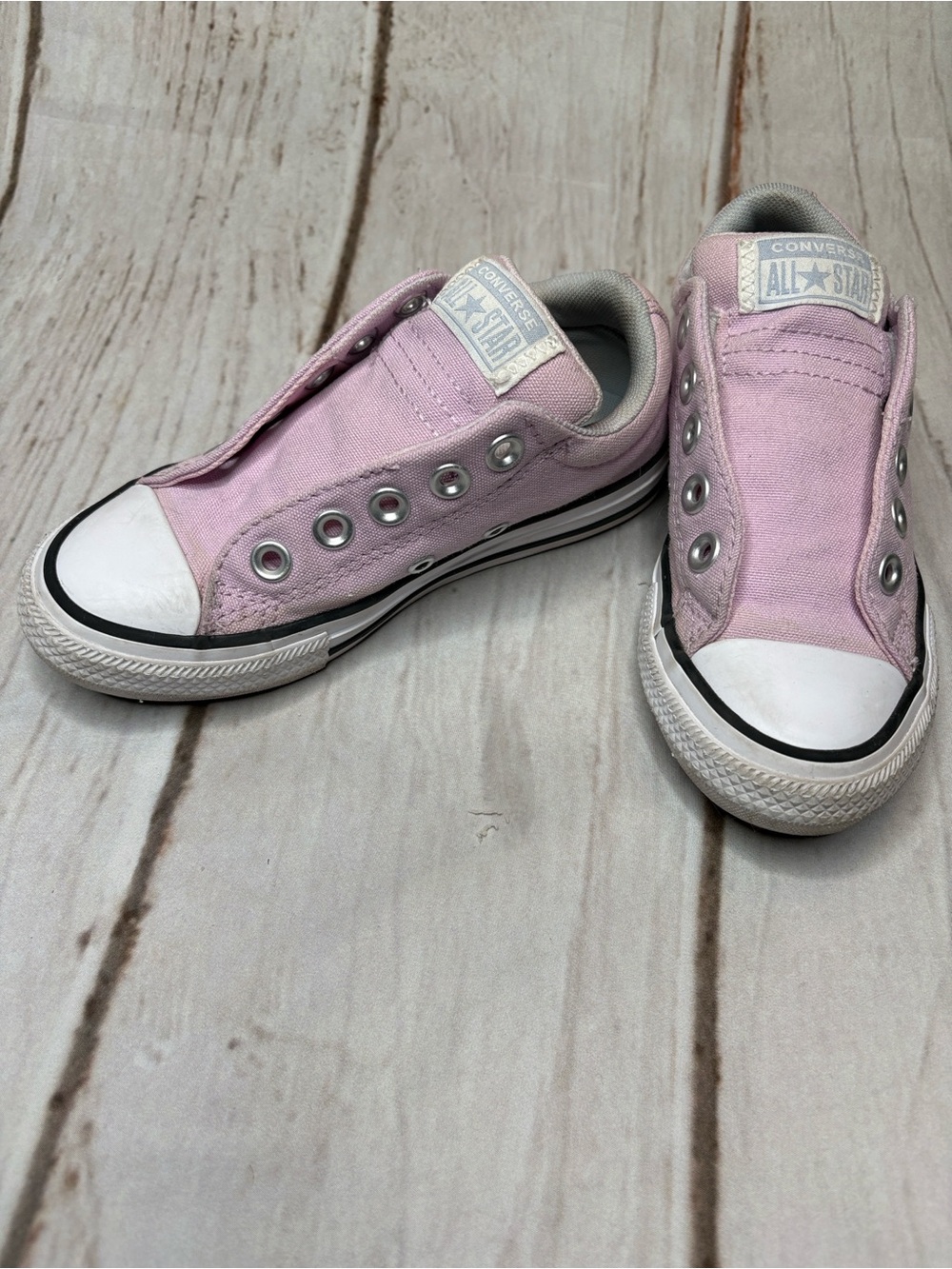 Converse Chuck Taylor All Star Slip-On Sneakers Light Pink-Lilac Girls Size 12